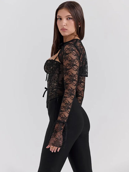 Black corset long sleeve