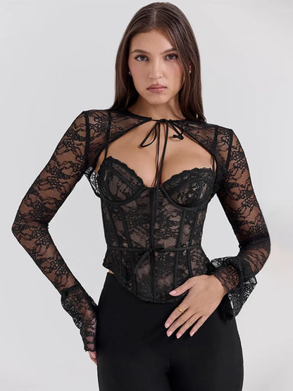 Black corset long sleeve