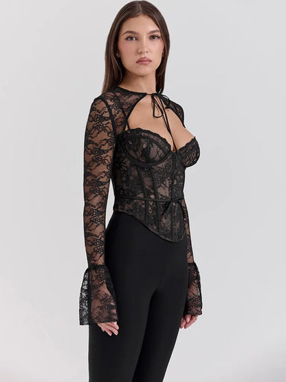 Black corset long sleeve